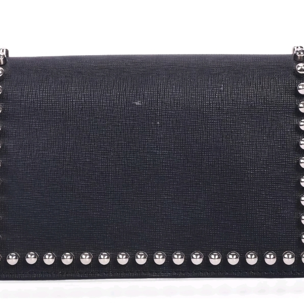 FENDI Authentic Leather Karlito Studs Shoulder Bag Limited Edition Black W/COA - Picture 8 of 12